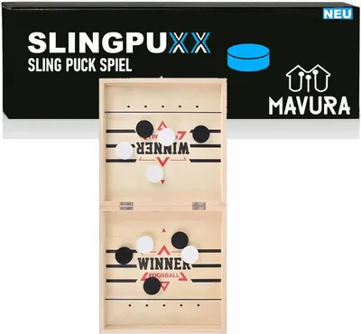 Produktbild von SLINGPUXX Sling Puck Spiel Tischfußball Gewinnerspiele Faltbar Hockey Brettspiel