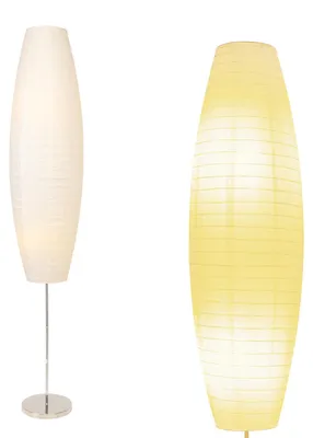 Japanische Papier-Stehlampe, Reispapier, 150 cm, warmweiß