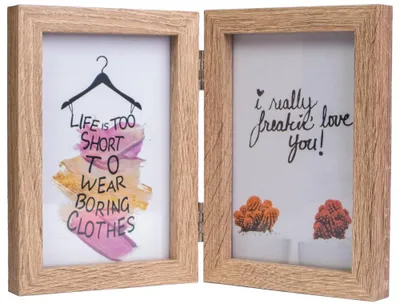 Obrázek produktu pro Rám na fotografie MULTI-SWING SW268L.BR, světle hnědý, pro 2 fotografie o rozměrech 15x21 cm, skládací, vyrobený z MDF, se sklem