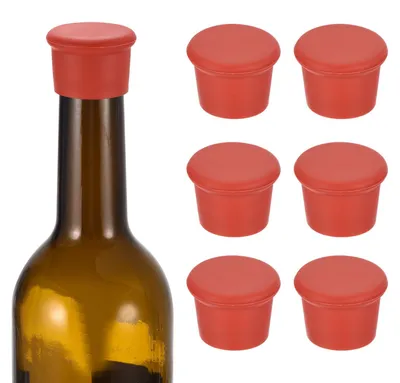 6 Silikon-Flaschenverschlüsse für Wein & Bier, wiederverwendbar