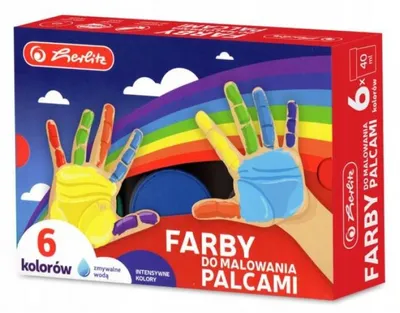 Produktbild von Herlitz Fingerfarben für Kinder, 6 x 40 ml, bunte Malkreiden