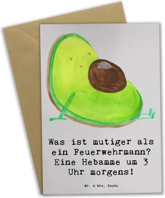 Produktbild von Mr. & Mrs. Panda neujahrskarte Mutige Hebamme - Grau Pastell - Geschenk, Herz und Mut Hebammen, Beruf, osterkarten, Grußkarten, Hebammenarbeit, Geschenke für Berufstätige