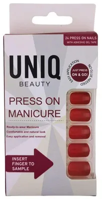 Zdjęcie produktu dla Sztuczne paznokcie UNIQ Click On Press On – kolor różowy – 24 sztuki