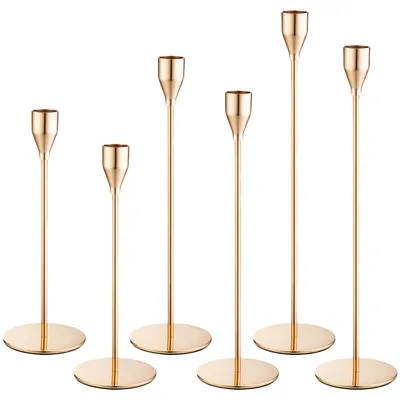Metallkerzen-Set, 6 Stück, 33/28/23 cm, Gold, für Dekoration
