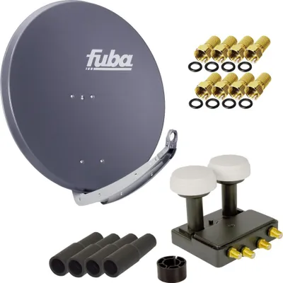 Produktbild von FUBA SAT Anlage DAA 850 A ALU Anthrazit PremiumX Quad Monoblock 8x F-Stecker 4x Tülle