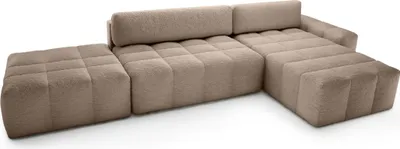 Produktbild von FEDVE Ecksofa Eckcouch Liptitz La L Form Sofa mit Schlaffunktion Bettkästen Couch Sofagarnitur Seite Rechts Brown (Anthology 04)