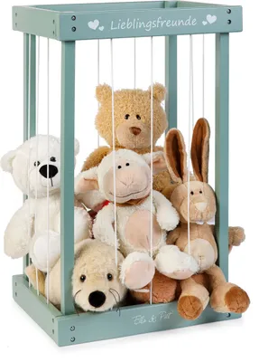 Produktbild von ELLA & PIET® Plüschtier-Box aus Holz zur Aufbewahrung von Kuscheltieren (Salbeigrün)