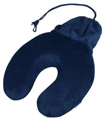 Produktbild von TA Revolution Memory Foam Reisekissen mit Tasche - Ergonomisches Nackenkissen, Blau