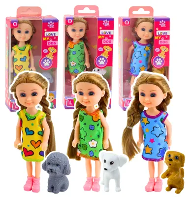 Immagine prodotto di Set Mini Doll In Abito Con Cane Mix 14,5 cm