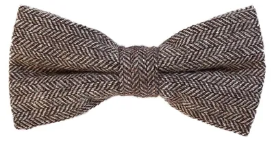 Produktbild von DonDon Herren Fliege 12 x 6 cm kariert gebunden und stufenlos justierbar aus Baumwolle im Tweed Style braun
