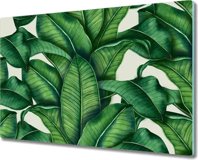 Produktbild von Glas Schneidebrett Herdabdeckplatten Schneideplatten - 80x52 cm - tropisch Blätter