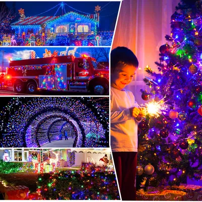Image de Jayseuw 30M 300 LED Guirlande lumineuse 8 modes d'éclairage Fête Jardin Éclairage intérieur Noël Mariage Déco multicolore