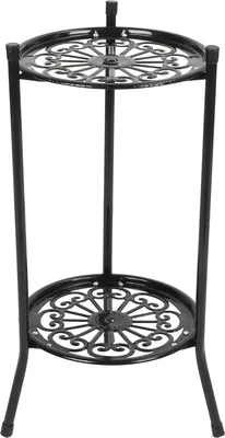 Obrázek produktu pro 25 * 25 * 50 cm stojan na rostliny víceúrovňové police na květiny pro roh obývacího pokoje - stojan na květiny pro balkon kancelář trávník terasa (černá)