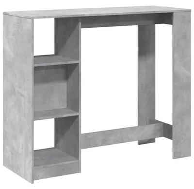 Obrázok produktu pre vidaXL Barový stôl s policou betón sivá 124x46x103,5 cm materiál na báze dreva