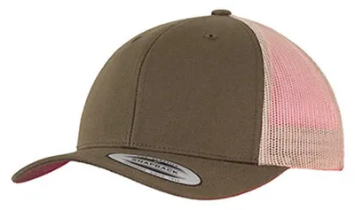 Image de Flexfit - Casquette trucker bicolore LT1166 (taille unique) (vert mousse/kaki)