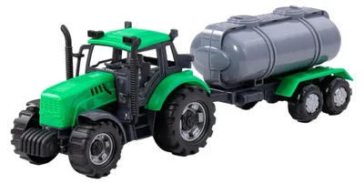 Produktbild von Cavallino Traktor mit Tankwagen grün, Maßstab 1:32