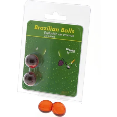 Image de Taloka - 2 Boules Brésiliennes Gel Intime Fraises & Champagne