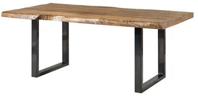 Immagine prodotto di MASSIVMOEBEL24 | FREEFORM 5 tavolo da pranzo in legno di mango - verniciato natur / gambe in ferro U antracite lucido 200x100