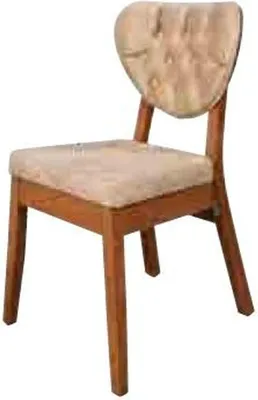 Produktbild von Ein Holzstuhl mit einem weichen Sitz und einem runden Chesterfield -Rücken
