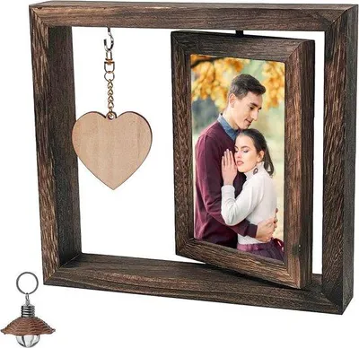 Image de Cadre photo pivotant en bois - Décoration de mariage - Pièce unique