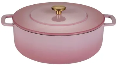 Produktbild von Combekk Bräter mit Deckel Gusseisen Pink ø 28 cm / 5.3 Liter - emaillierte Antihaftbeschichtung