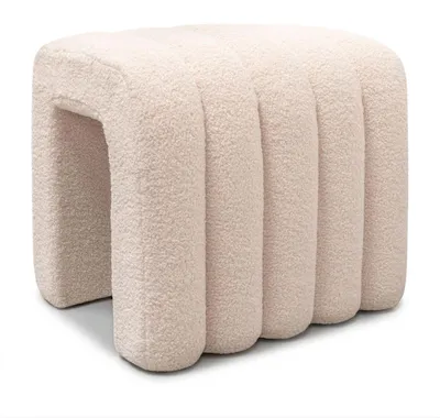 Productafbeelding van Zitkruk RIBA, beige, met decoratieve vorm en bouclé-bekleding