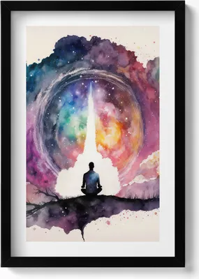 Produktbild von Meditation Lebensstil– Wandbild mit Rahmen – Gerahmtes Bild  – Wanddekoration – 40x60 cm –  Schwarz