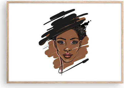 Produktbild von Gerahmtes Poster - Rahmen in heller Eiche - Afrikanisch Modern Porträt - 100x70 cm - Wand Bild - Wanddeko - Wandbilder - Kunstposter - Wandposter - Bilderrahmen - Bilder - P2NAA100x70-4646