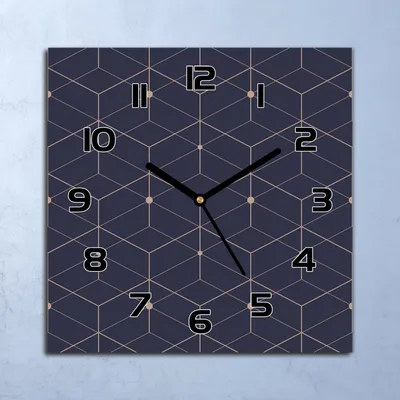 Produktbild von Wanduhr Echt-Glas-Küchenuhr Dunkle Geometrie Quarz Lautlos 30x30 Deko Bilder