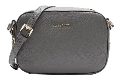 Image de Lazarotti Cuir sac à épaule bandoulière Bologna Leather Shoulder Bag Grey gris