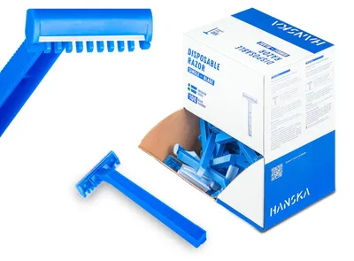 Produktbild von HANSKA Tattoo Supply – Einwegrasierer für Tätowierer – Blau – Hochwertige Stahlk
