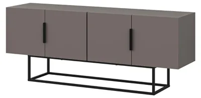 Image de CALICOSY - Meuble TV 4 Portes et Pieds en Métal L140 cm - Titan