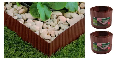 Image de BURI Bellissa Bordure de gazon laquée 10m Bordure de parterre Bordure de tonte Métal