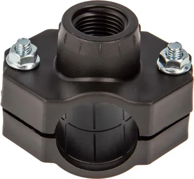 Produktbild von tecuro Anbohrschelle für PE-Rohr Ø 32 mm, mit Innengewinde 1/2 Zoll - Trinkwasser geeignet, PP schwarz