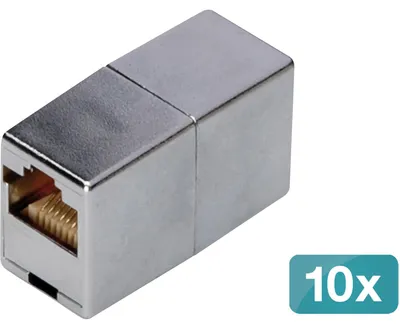 Imagen del producto de DIGITUS DN-93901-10: Conector modular RJ45, categoría 5e, blindado, juego de 10 unidades
