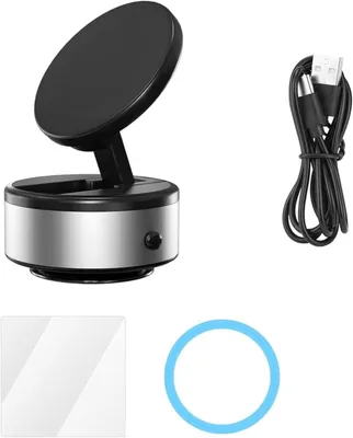 Image de Support magnétique pour téléphone portable, rotation à 360 degrés, pour voiture, couleur argent