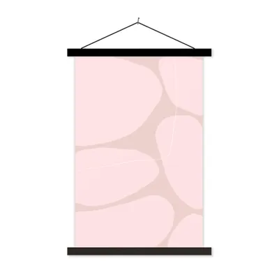 Produktbild von MuchoWow® Textilposter Rosa - Geometrische Formen - Abstrakt 120x180 cm mit schwarzem Rahmen - Fotos