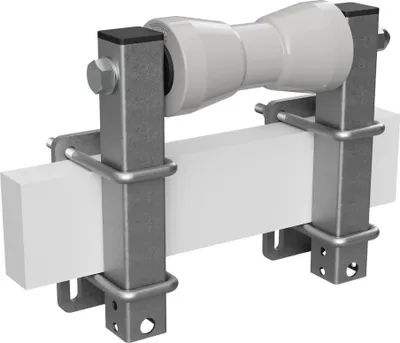 Zdjęcie produktu dla Poliuretanowa rolka stępki z podporami roll pomoc do wodowania przyczepy z łodzią ocynkowany SUPROD, B=180, L=250 mm, szary
