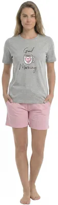 Produktbild von Kisses&Love Damen-Sommerpyjama aus Baumwolle mit kurzen Ärmeln KL40000
