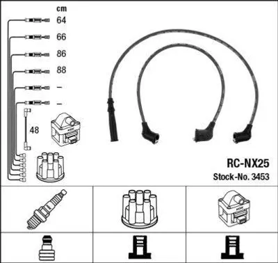Obrázok produktu pre Sada zapaľovacích káblov NGK pre Nissan Sunny Vanette