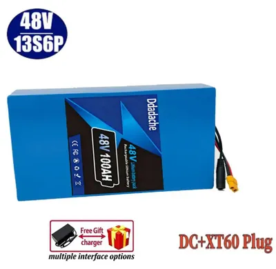 Image de Batterie 18650 - 13S6P 48 V 100 Ah Li-ion - BMS intégré 50 A - 2 000 W - Pour trottinette électrique Citycoco - 250 × 118 × 70 mm - XT60-DC