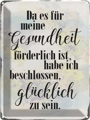 Produktbild von vianmo Blechschild 40x30 cm Gesundheit glücklich sein Spruch Zitat