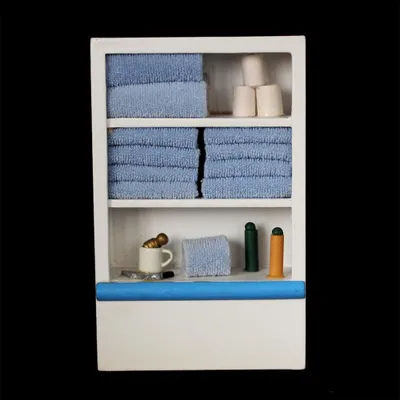 Produktbild von Puppenhaus Schrank für das Badezimmer | Puppenstubenmöbel