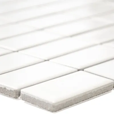 Produktbild von Keramik Mosaikfliesen Adrian Weiß Glänzend Rechteck
