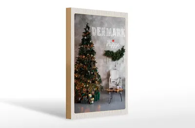 Produktbild von Holzschild Reise 20x30cm Dänemark Weihnachten Weihnachtsbaum