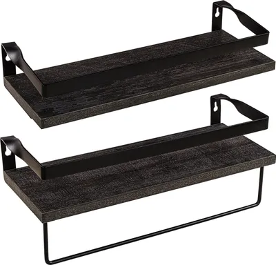 Obrázek produktu pro STILISTA Sada 2 nástěnných polic Volato Duo, 40 cm, černá