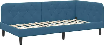 Obrázok produktu pre vidaXL Rohový rám postele Modrá 90 x 200 cm Zamat
