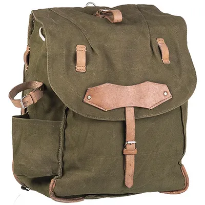 Produktbild von Rumänischer Armee Rucksack, oliv, Segeltuch, 30L, 70er Jahre, ca. 45x30x20 cm