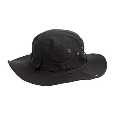Produktbild von Uni Outdoor-Hut mit verstellbarem, winddichtem, festem Riemen, UV-Schutz, faltbar, Sonnenschutz, Klettern, Gartenarbeit, Angeln, Outdoor-Reisekappe, Damen, Fishmernan-Hut, Schwarz