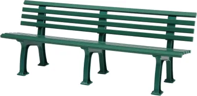 Produktbild von Gartenbank Antigua | 4-Sitzer | Grün | HxBxT 74x200x54cm | Witterungs- & UV-beständiger Kunststoff | Parkbank Sitzbank Außenbereich Garten Balkon Terrasse